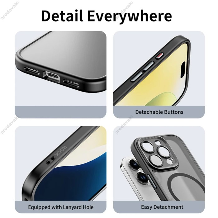 Чохол накладка ROCK Guard Touch Series with Magsafe (Anti-drop Lens) for iPhone 16 Plus Grey