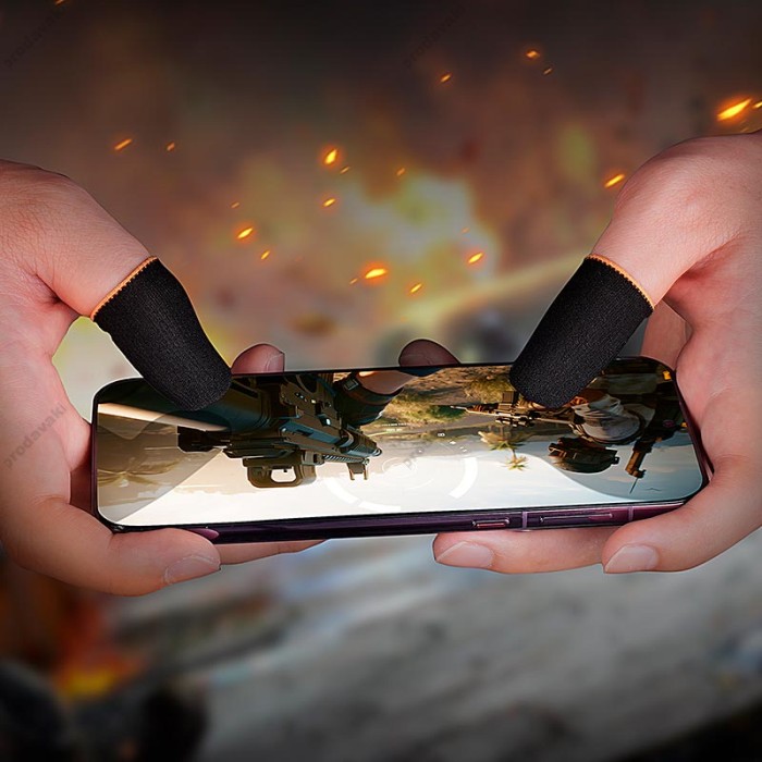 Напальчники для гри на телефоні HOCO GA20 Magic Claw carbon fiber gaming finger set Black