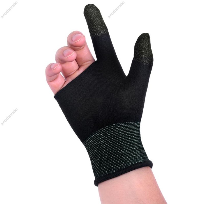 Напальчники для гри на телефоні Hoco GA21 Eagle Claw silver fiber two-finger gaming gloves Black