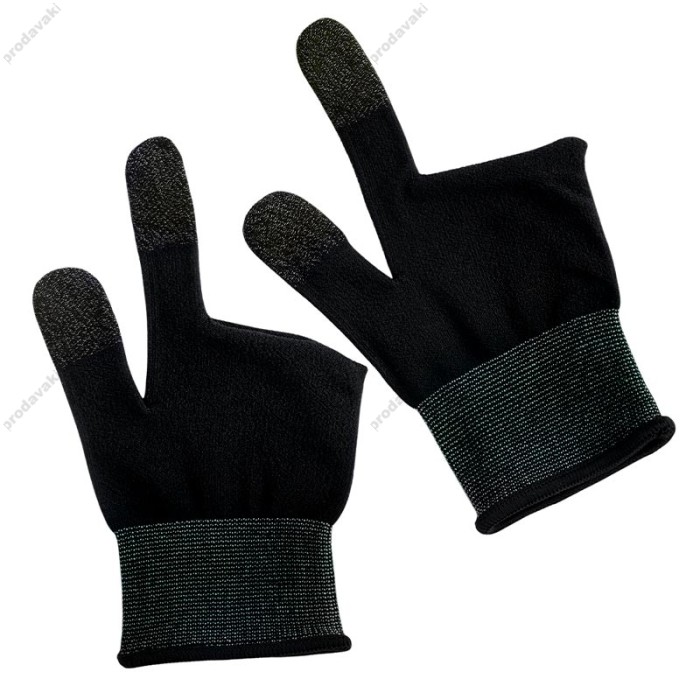 Напальчники для гри на телефоні Hoco GA21 Eagle Claw silver fiber two-finger gaming gloves Black