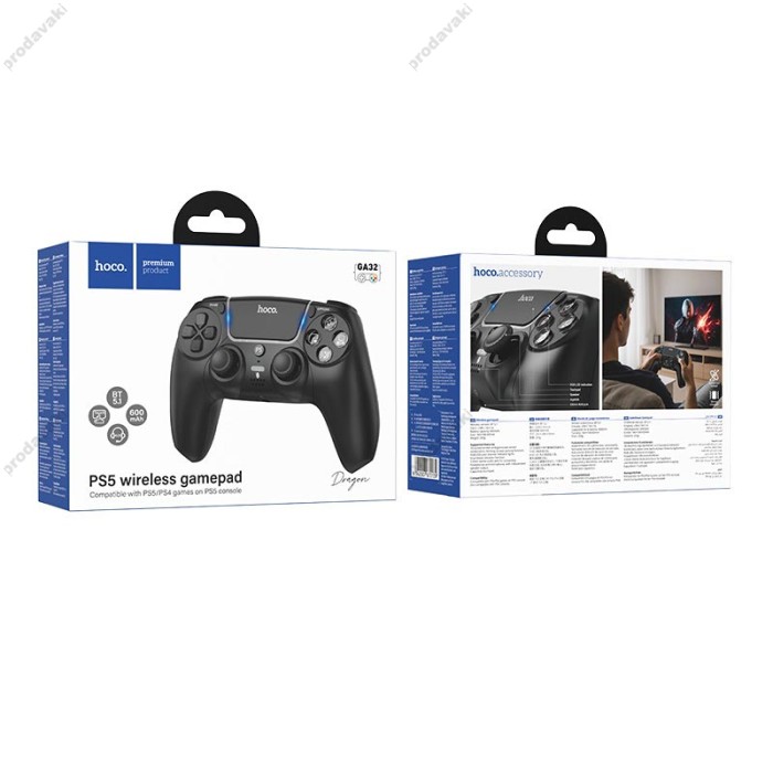 Джойстик ігровий контролер HOCO GA32 Dragon wireless gamepad PS5 BT5.1 Dual Motor Black