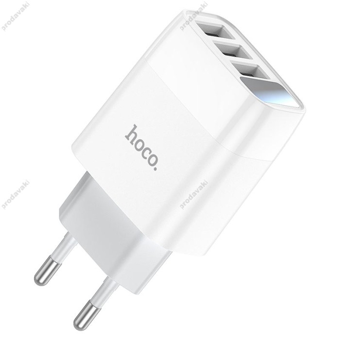 Мережевий зарядний пристрій HOCO C93A Easy charge digital display charger 17W White