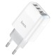 Мережевий зарядний пристрій HOCO C93A Easy charge digital display charger 17W White