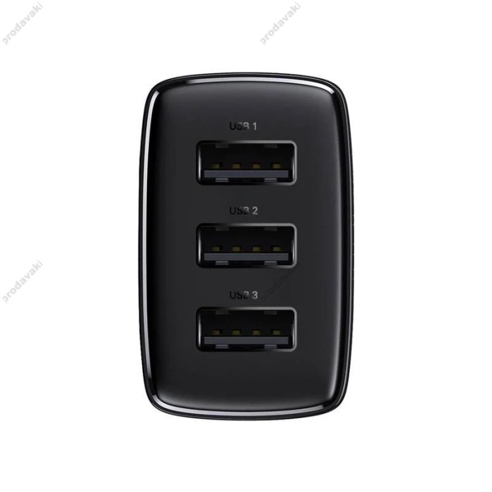Мережевий зарядний пристрій Baseus Compact Charger 3U 17W EU Black CCXJ020101