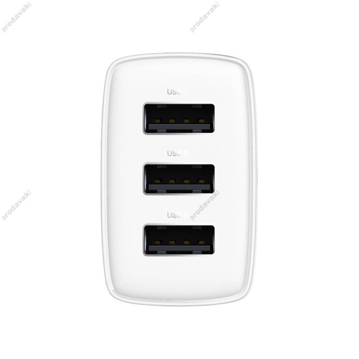Мережевий зарядний пристрій Baseus Compact Charger 3U 17W EU White CCXJ020102
