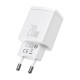 Мережевий зарядний пристрій Baseus Compact Quick Charger U+C 20W EU White CCXJ-B02