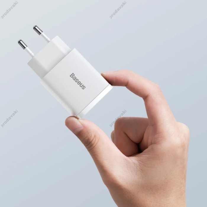 Мережевий зарядний пристрій Baseus Compact Quick Charger U+C 20W EU White CCXJ-B02