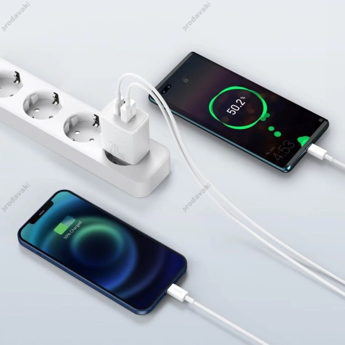 Мережевий зарядний пристрій Baseus Compact Quick Charger U+C 20W EU White CCXJ-B02