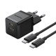 Мережевий зарядний пристрій Baseus Palm Type-C+USB Type-C cable 30W Black P1011160A113-01