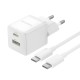 Мережевий зарядний пристрій Baseus Palm Type-C+USB Type-C cable 30W White P1011160A213-01