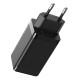 Мережевий зарядний пристрій Baseus GaN2 Pro Quick Charger 2C+U Type-C cable 65W Black CCGAN2P-B01