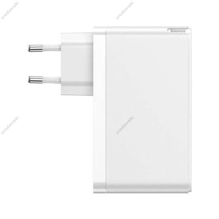 Мережевий зарядний пристрій Baseus GaN2 Pro Quick Charger 2C+U Type-C cable 120W White CCGAN-J02