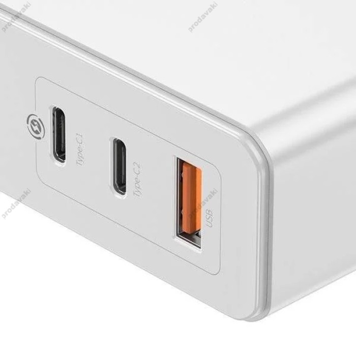 Мережевий зарядний пристрій Baseus GaN2 Pro Quick Charger 2C+U Type-C cable 120W White CCGAN-J02