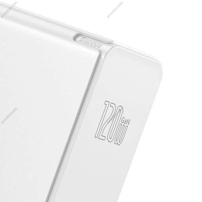 Мережевий зарядний пристрій Baseus GaN2 Pro Quick Charger 2C+U Type-C cable 120W White CCGAN-J02