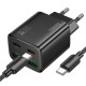 Мережевий зарядний пристрій HOCO N56 Fundador four-port charger Type-C cable 30W Black