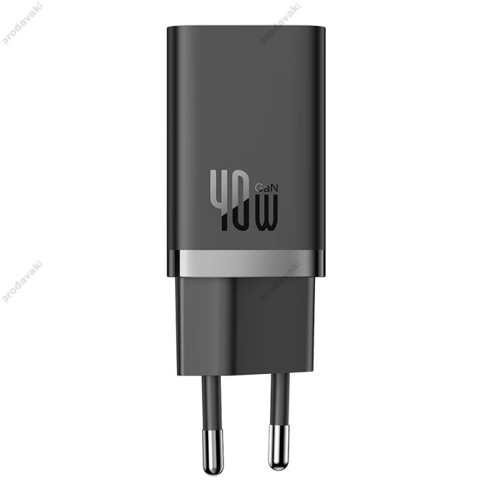 Мережевий зарядний пристрій Baseus GaN5 Pro Fast Charger C+C 40W Black CCGP180101