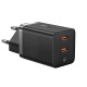Мережевий зарядний пристрій Baseus GaN5 Pro Fast Charger C+C 40W Black CCGP180101