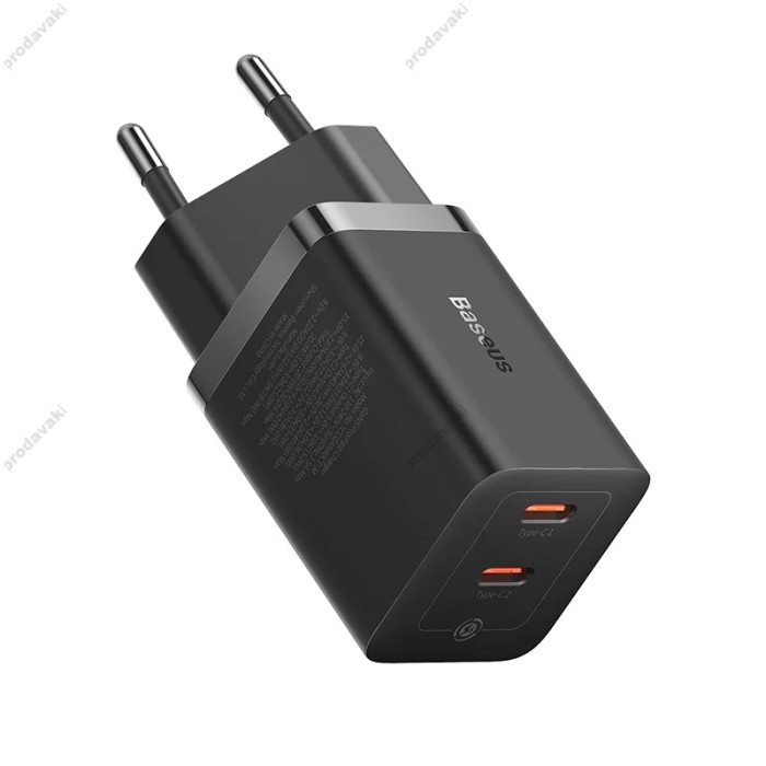 Мережевий зарядний пристрій Baseus GaN5 Pro Fast Charger C+C 40W Black CCGP180101