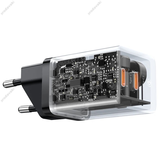 Мережевий зарядний пристрій Baseus GaN5 Pro Fast Charger C+C 40W Black CCGP180101