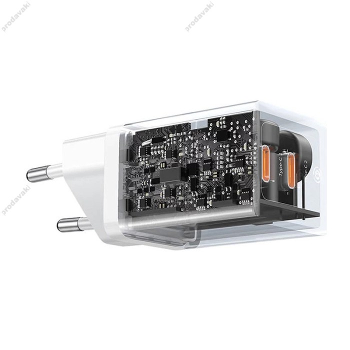 Мережевий зарядний пристрій Baseus GaN5 Pro Fast Charger C+C 40W White CCGP180102