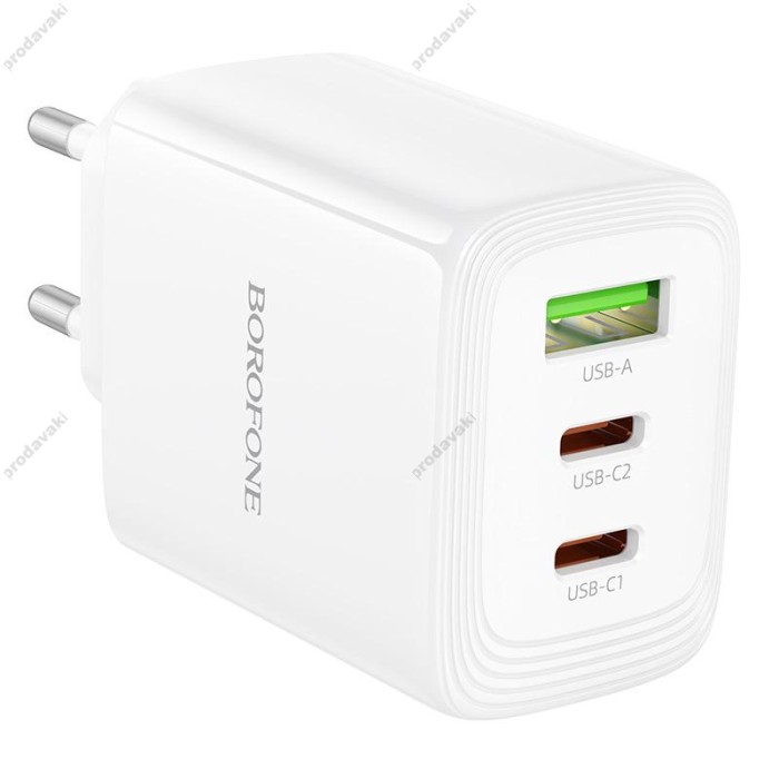 Мережевий зарядний пристрій Borofone BN32 Cargador GaN 65W White