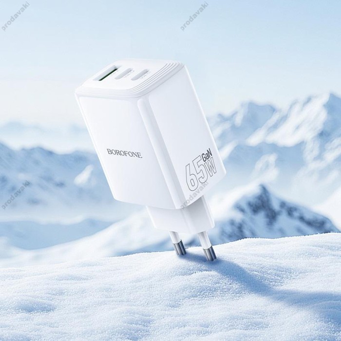 Мережевий зарядний пристрій Borofone BN32 Cargador GaN 65W White