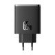 Мережевий зарядний пристрій Baseus Cube Pro Fast Charger 2C+U 65W Black P10152301113-00