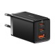 Мережевий зарядний пристрій Baseus GaN5 Pro Fast Charger 2C+U Type-C cable 65W White CCGP120201