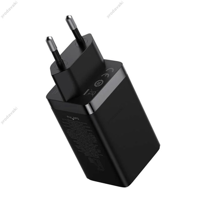 Мережевий зарядний пристрій Baseus GaN5 Pro Fast Charger 2C+U Type-C cable 65W White CCGP120201