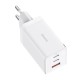 Мережевий зарядний пристрій Baseus GaN5 Pro Fast Charger 2C+U Type-C cable 65W White CCGP120202