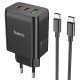 Мережевий зарядний пристрій HOCO N18 Phenomenon charger Type-C cable 65W Black