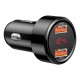 Автомобільний зарядний пристрій BASEUS Magic Series Dual USB QC with digital display Black CCMLC20A-01