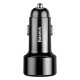 Автомобільний зарядний пристрій BASEUS Magic Series Dual USB QC with digital display Black CCMLC20A-01