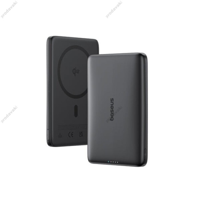 Повербанк портативний акумулятор Power bank Baseus PicoGo AM41 Ultra-Slim Qi2 Magnetic 10000 mAh 27W Black E0027201