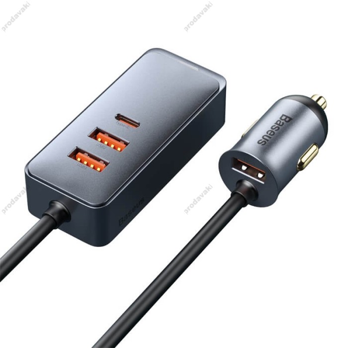 Автомобільний зарядний пристрій Baseus Share Together PPS Multi-Port 120W 3U+1C Grey CCBT-B0G