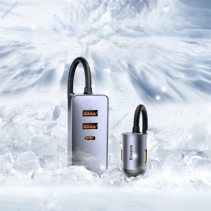 Автомобільний зарядний пристрій Baseus Share Together PPS Multi-Port 120W 3U+1C Grey CCBT-B0G