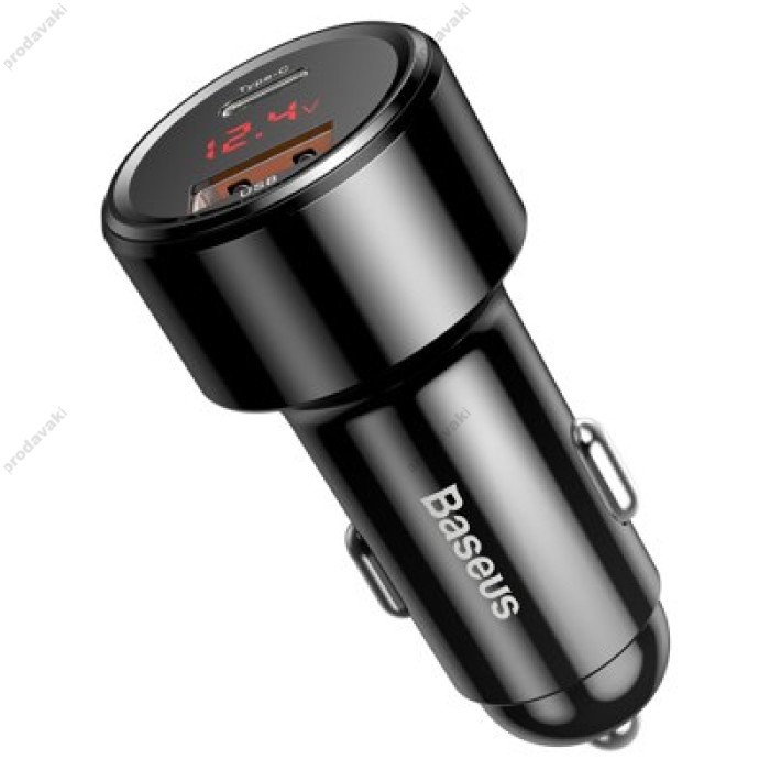 Автомобільний зарядний пристрій Baseus Magic Series PPS with digital display 45W Black CCMLC20C-01