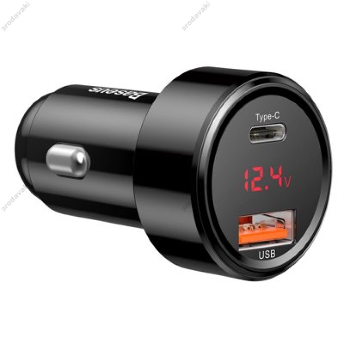 Автомобільний зарядний пристрій Baseus Magic Series PPS with digital display 45W Black CCMLC20C-01