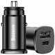 Автомобільний зарядний пристрій Baseus Square Metal PD 3.0 QC USB + Type-C 30W Black CCALL-AS01