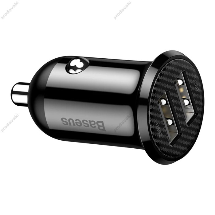 Автомобільний зарядний пристрій Baseus Grain Pro Car Charger 4.8A Black CCALLP-01