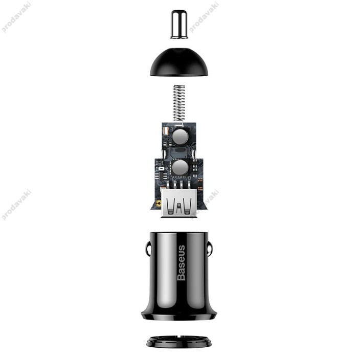 Автомобільний зарядний пристрій Baseus Grain Pro Car Charger 4.8A Black CCALLP-01