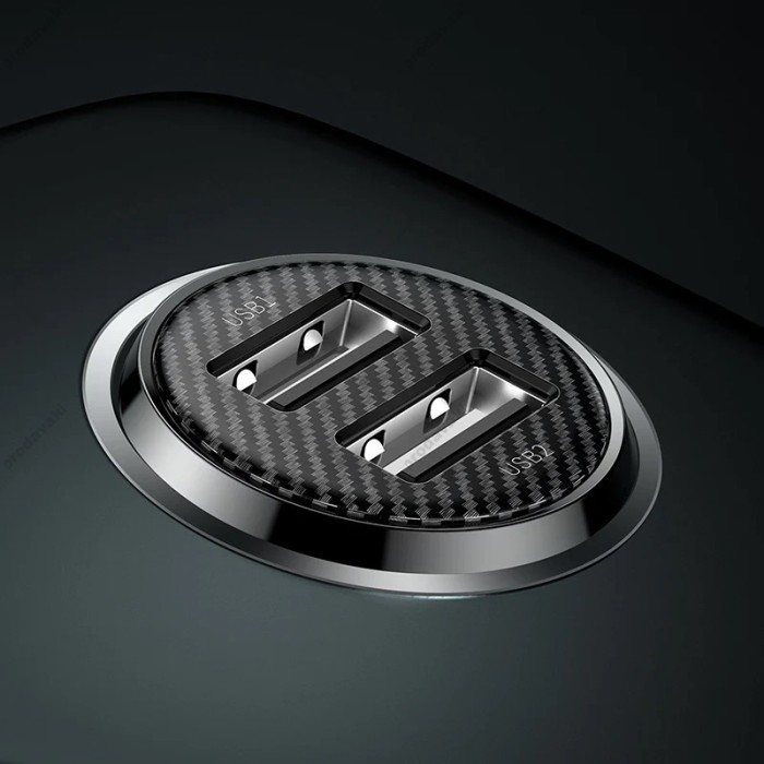 Автомобільний зарядний пристрій Baseus Grain Pro Car Charger 4.8A Black CCALLP-01