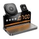 Беспровідний зарядний пристрій HOCO DWQ03 4-in-1 бездротовий charger with alarm clock 15W Black