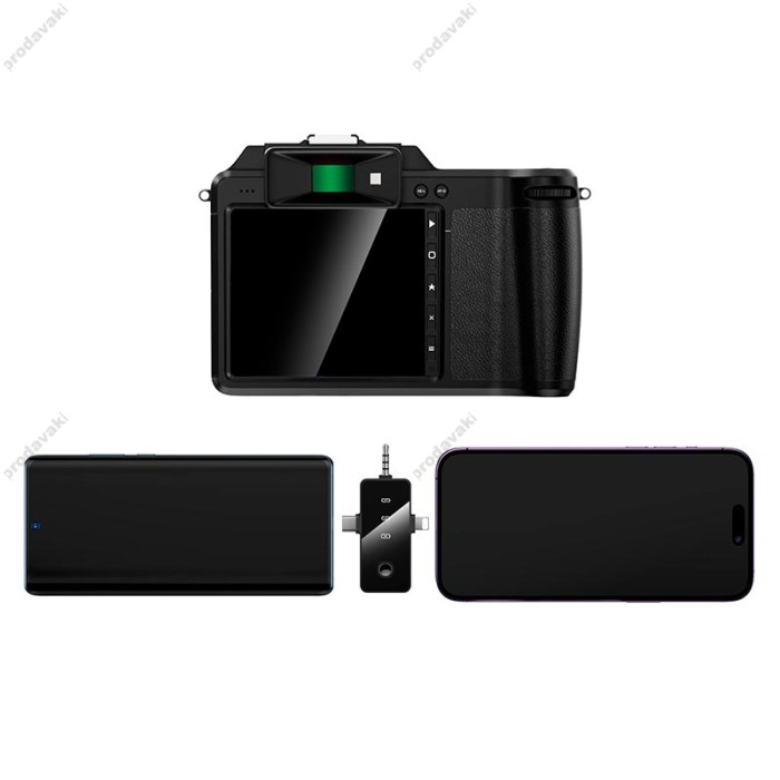 Бездротовий мікрофон Hoco L20B Fair Wireless Microphone Lightning / Type-C / 3.5mm Black