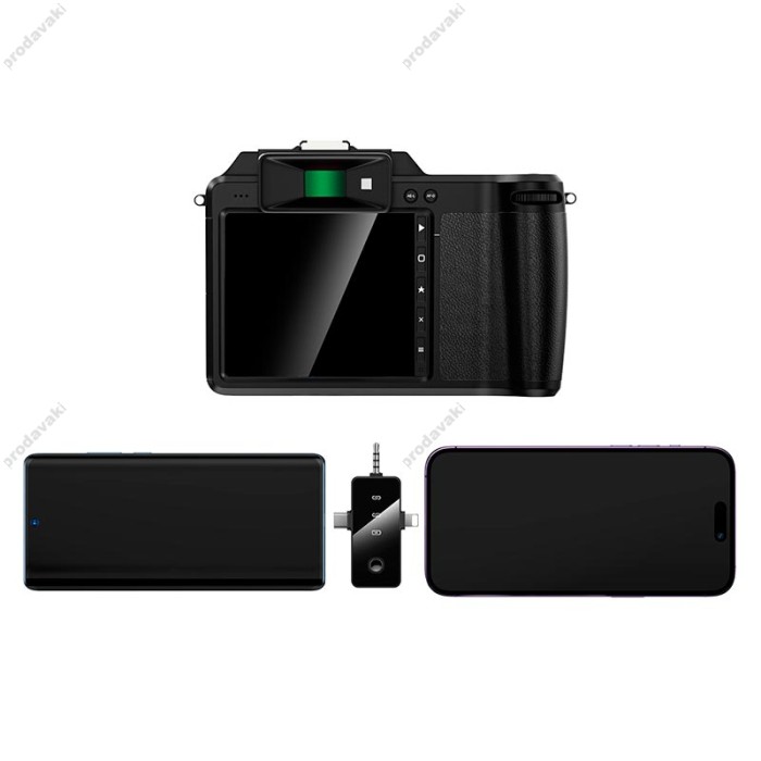 Бездротовий мікрофон Hoco L20C Fair dual-mic wireless microphone Lightning / Type-C / 3.5mm Black