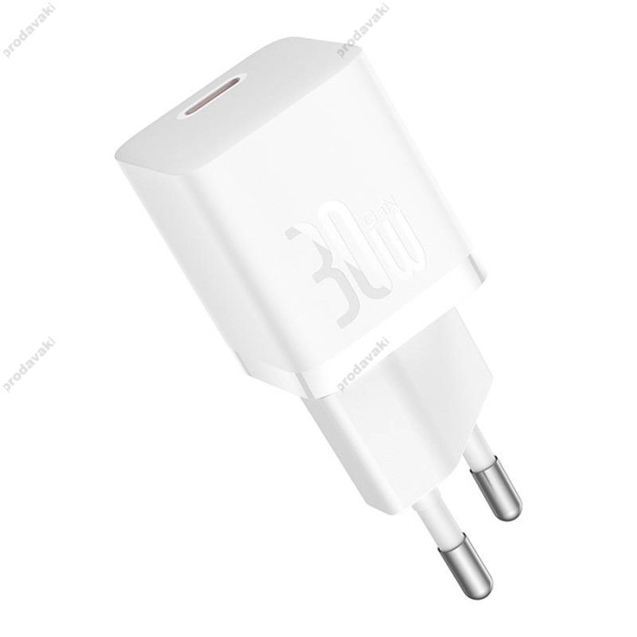 Мережевий зарядний пристрій Baseus GaN5 Fast Charger (mini) 30W White CCGN070502