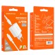 Мережевий зарядний пристрій BOROFONE BA38A Plus Speedy Type-C-Lightning Cable 20W White
