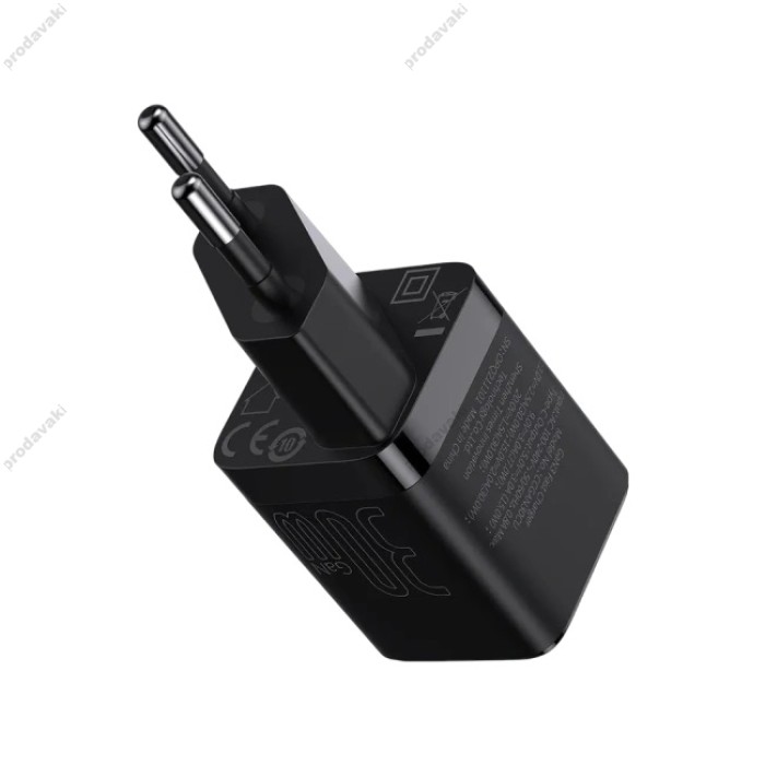 Мережевий зарядний пристрій Baseus GAN3 Fast Charger 1C EU 30W Black CCGN010101
