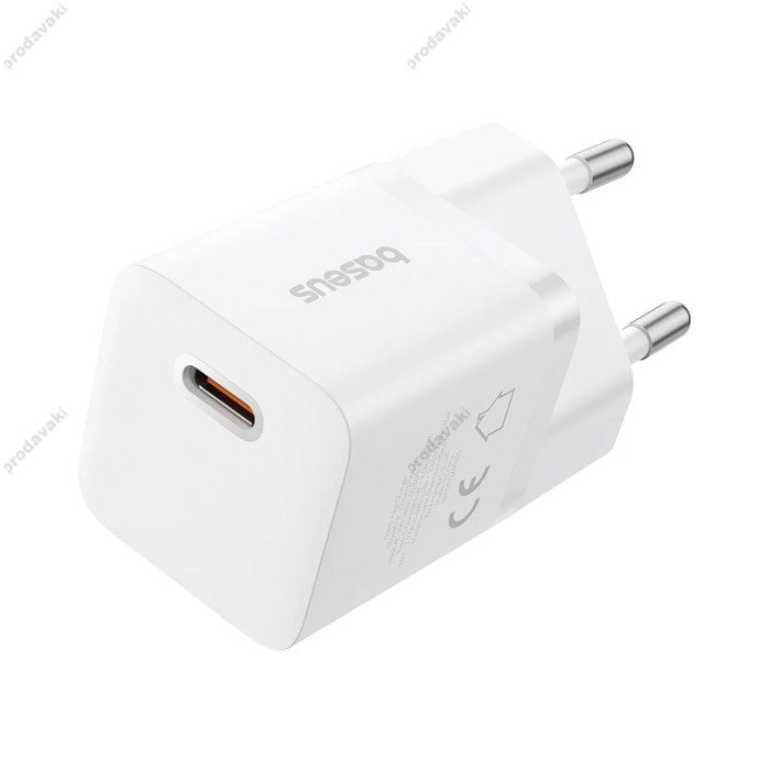 Мережевий зарядний пристрій Baseus GaN5 Fast Charger (mini) Cable Type-C to Type-C 25W White P10110909213-01