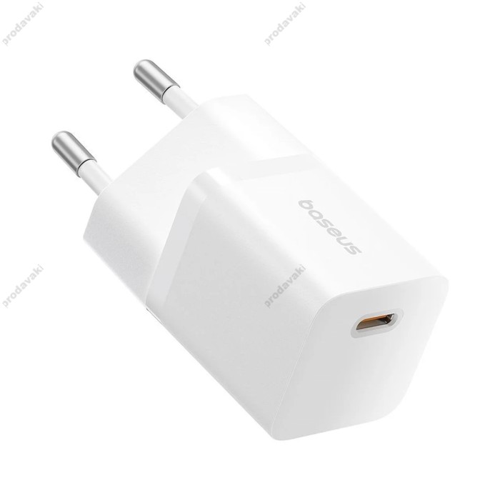 Мережевий зарядний пристрій Baseus GaN5 Fast Charger (mini) Cable Type-C to Type-C 25W White P10110909213-01
